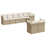 vidaXL Set Divano da Giardino 8 pz con Cuscini Beige in Polyrattan