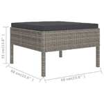 vidaXL Set Divani da Giardino 7 pz con Cuscini in Polyrattan Grigio