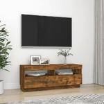 vidaXL Mobile Porta TV con Luci LED Rovere Fumo 100x35x40 cm