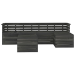 vidaXL Set Divani da Giardino su Pallet 6 pz Legno Pino Grigio Scuro