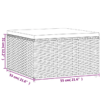 vidaXL Poggiapiedi da Giardino con Cuscino in Polyrattan Grigio