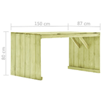 vidaXL Tavolo da Giardino 150x87x80 cm in Legno di Pino Impregnato