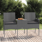 vidaXL Divano da Giardino 2 Posti con Tavolino in Polyrattan Antracite