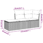 vidaXL Set Divani da Giardino 3 pz con Cuscini in Polyrattan Nero
