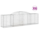 vidaXL Cesti Gabbioni ad Arco 6 pz 300x50x80/100 cm Ferro Zincato