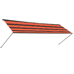 Tenda da Sole Retrattile con LED 300x150 cm Arancione e Marrone