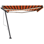 Tenda Automatica Sensore Vento e LED 450x300cm Arancio/Marrone