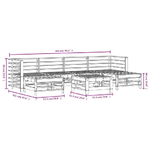 Set Salotto da Giardino 7 pz in Legno Massello di Pino