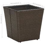 vidaXL Tavolino Marrone 41,5x41,5x44cm in Polyrattan e Vetro Temperato