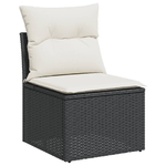 vidaXL Set Divani da Giardino 5 pz con Cuscini in Polyrattan Nero