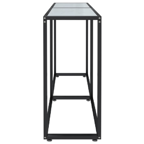 vidaXL Tavolo Consolle Bianco Marmo 140x35x75,5 cm in Vetro Temperato