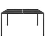 vidaXL Tavolo da Giardino Antracite 130x130x72 cm in Acciaio e Vetro