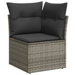 vidaXL Set Divani da Giardino 13 pz con Cuscini Grigio in Polyrattan