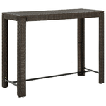 vidaXL Tavolo Bar da Giardino Marrone 140,5x60,5x110,5 cm Polyrattan