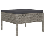 Set Divani da Giardino 6 pz con Cuscini in Polyrattan Grigio