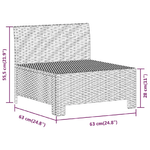 vidaXL Divano Centrale da Giardino con Cuscino in Polyrattan Grigio