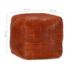 Pouf Tanno 40x40x40 cm in Vera Pelle di Capra