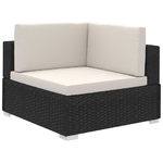 vidaXL Set Divani da Giardino 8 pz con Cuscini in Polyrattan Nero