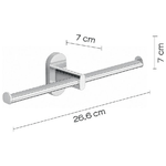 Gedy Portarotolo Febo Cromato Metallo 7x26,6x7 Cm