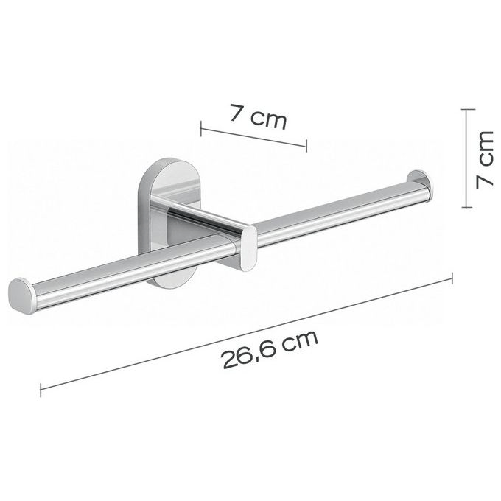 Gedy Portarotolo Febo Cromato Metallo 7x26,6x7 Cm
