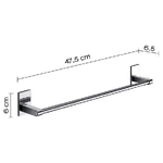 Gedy Portasciugamani Maine Cromato Metallo 6x47,5x6,5 Cm