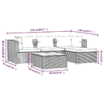 Set Divani da Giardino 5 pz con Cuscini in Polyrattan Marrone