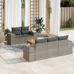 vidaXL Set Divano da Giardino 6 pz con Cuscini Grigio in Polyrattan