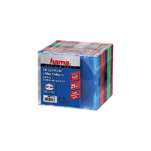 Hama-CD-Slim-Box-Pack-of-25-Coloured-1-dischi-Multicolore