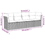 vidaXL Set Divani da Giardino 4 pz con Cuscini Nero in Polyrattan