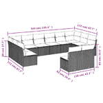 vidaXL Set Divani da Giardino 9 pz con Cuscini Nero in Polyrattan