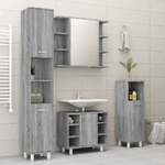 Mobile da Bagno Grigio Sonoma 80x20,5x64cm in Legno Ingegnerizzato