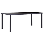 vidaXL Tavolo da Pranzo Nero 180x90x75 cm in Vetro Temperato