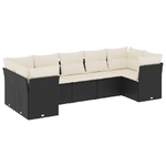 vidaXL Set Divani da Giardino con Cuscini 7pz Nero Polyrattan