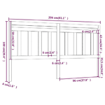 vidaXL Testiera per Letto Nera 206x4x100 cm in Legno Massello di Pino