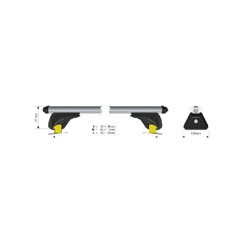 Nordrive In-Rail Alu, coppia barre portatutto in alluminio - L - 127 cm