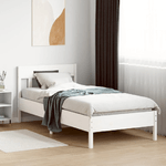 vidaXL Giroletto con Testiera Bianco 75x190 cm Legno Massello di Pino