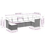 vidaXL Set Divani da Giardino con Cuscini 7pz Nero Polyrattan