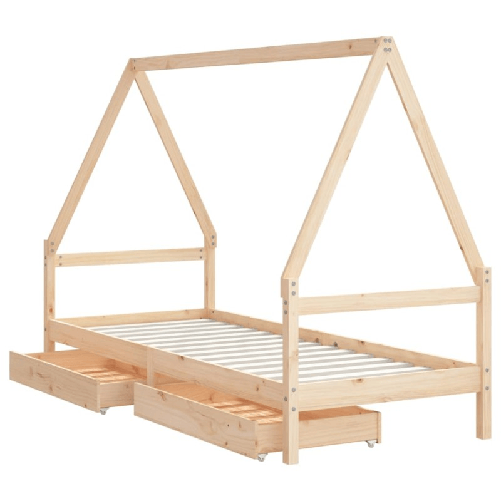 vidaXL Giroletto Bambini con Cassetti 80x200 cm Legno Massello di Pino