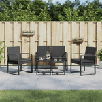 vidaXL Set da Pranzo da Giardino 5 pz Nero con Cuscini in Rattan PP