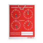 Letterfix Cartello Orario 4 Orologi Tempopol Rosso Cm 16X21