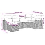 vidaXL Set Divano da Giardino 6 pz con Cuscini Nero in Polyrattan