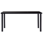 vidaXL Tavolo da Pranzo Nero 160x80x75 cm in Vetro Temperato