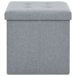 vidaXL Pouf Pieghevoli con Contenitore 2pz Grigio Chiaro in Simil Lino