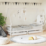 vidaXL Giroletto Bambini con Cassetti Bianco 80x200cm Massello di Pino