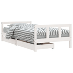 vidaXL Giroletto Bambini con Cassetti Bianco 90x190 cm Massello Pino