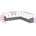 vidaXL Set Divano da Giardino 9 pz con Cuscini Beige in Polyrattan