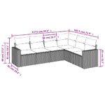 vidaXL Set Divano da Giardino 6 pz con Cuscini Beige in Polyrattan