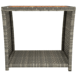 Tavolino con Piano Legno Grigio Polyrattan e Massello Acacia