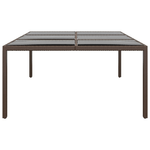 vidaXL Tavolo da Giardino con Piano Vetro Marrone 200x150x75 cm Rattan