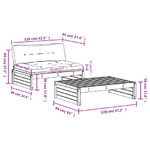 vidaXL Set Divani Giardino 2 pz con Cuscini Legno Massello di Douglas